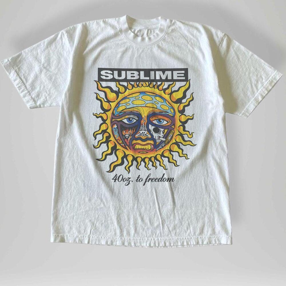 Style 00S Sublime Sun Mushroom Skull Graphic T Shirt